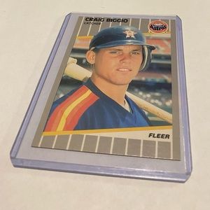 Craig Biggio Rookie RC 1989 Fleer Baseball Card Vintage Collectible